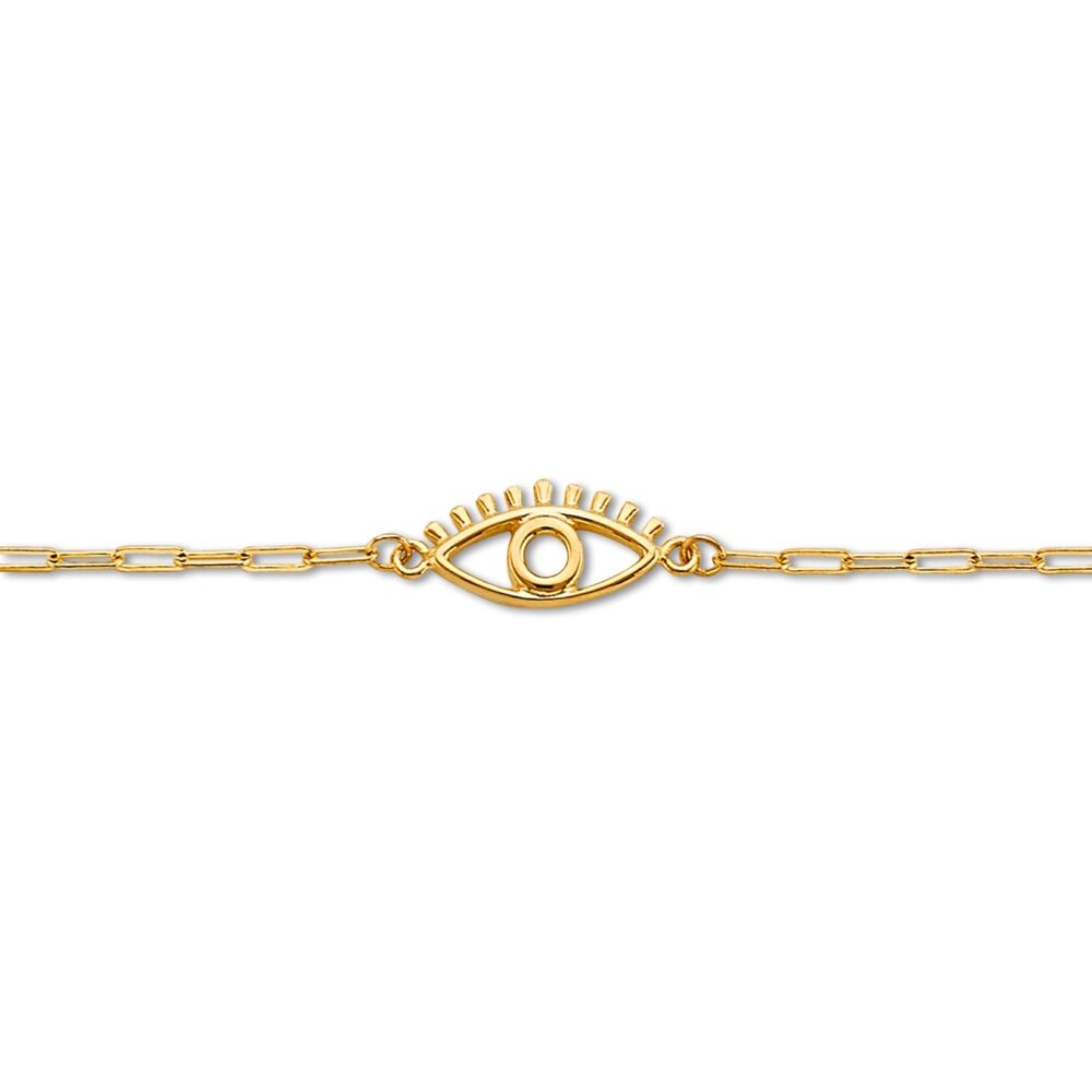14K Gold Evil Eye Center Bracelet
